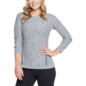 Toad&Co Size M Gray Marlevelous Panel Merino Wool Knit Long Sleeve Crew Sweater